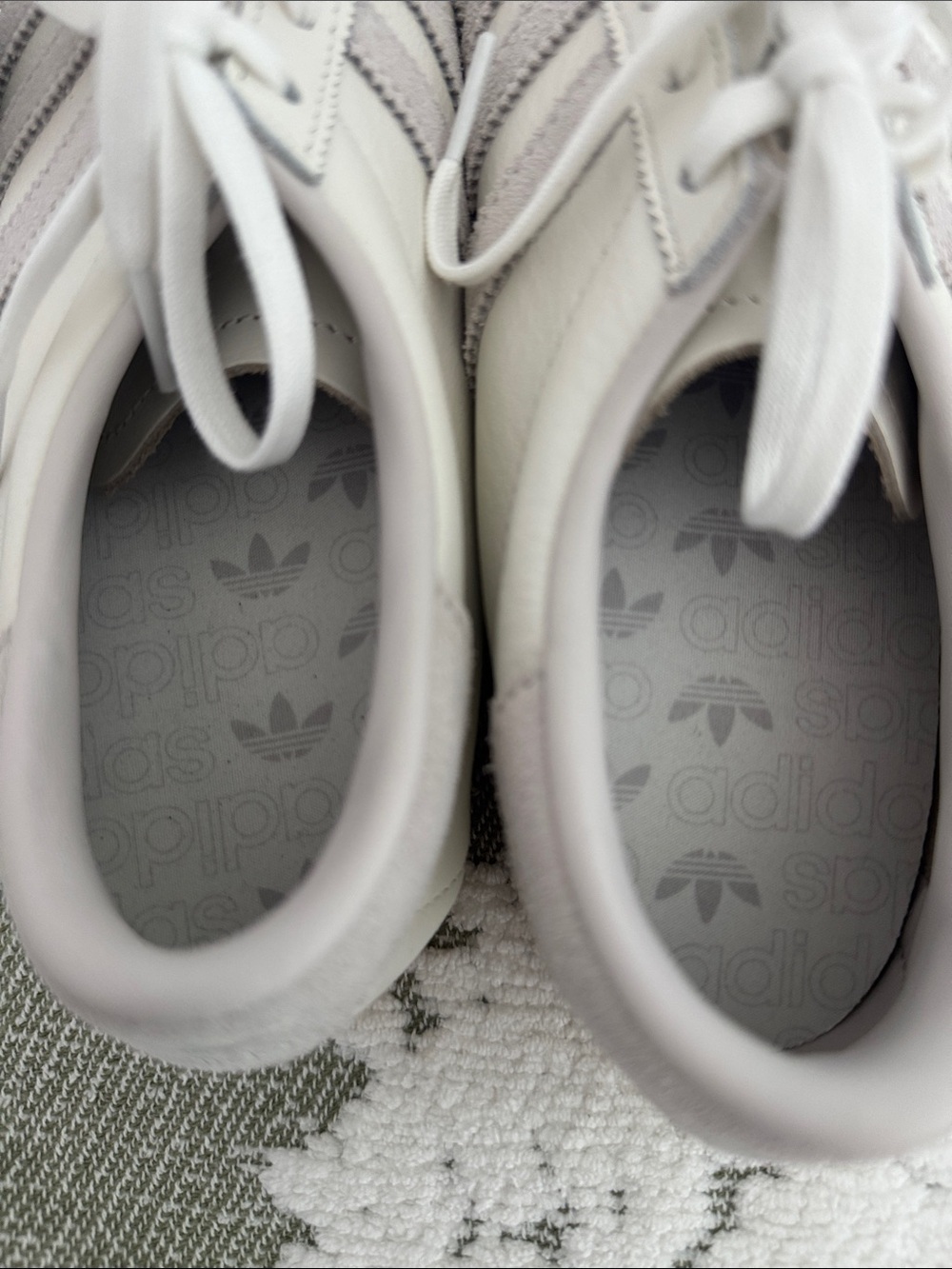 Adidas Originals Paris Leather Sneakers Off White Gray Men’s 8 1/2 Women’s 9.5 - Picture 5 of 7